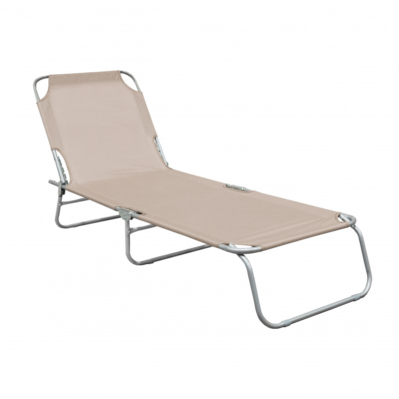 Linder Exclusiv Klappbarer Garten-Liegestuhl GM4001BG Beige