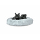 Aga Runde Hundebett Maschinenwaschbares Katzenbett Hundekissen Hundekorb Hundebetten für kleine, mittlere und große Hunde 80 cm Grau