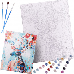Aga Malen nach Zahlen 40x50cm florale Hirsche