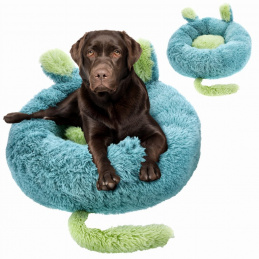 Legowisko dla zwierząt okrągłe, włochate - 80x80 cm