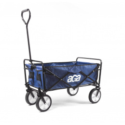 Aga Bollerwagen Gartenwagen faltbar mit Griff & Getränkehaltern bis 80 kg, Handwagen Outdoor MR4610 Blau