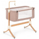 Łóżeczko dostawka dla niemowląt dzieci kołyska drewniana na kółkach kojec brązowy