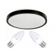 LED stropní svítidlo 2xE27 IP20 LARI-R BLACK + 2x E27 10W teplá bílá svíčka