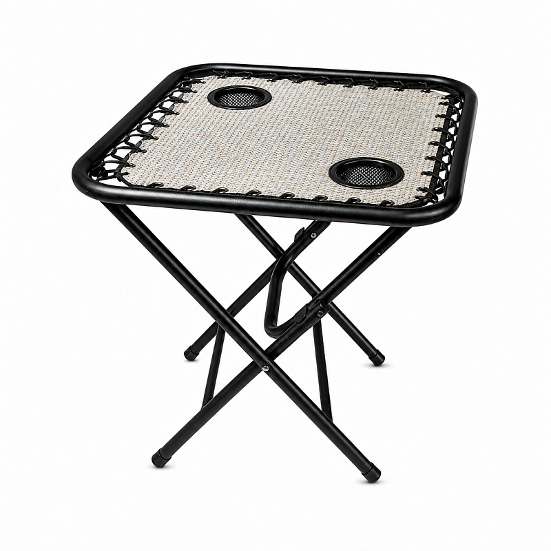 Aga Campingtisch MR47TB – Klapptisch 50x50x50 cm mit 2 Getränkehaltern – faltbar, stabil & wetterfest – kompakt für Camping & Reisen