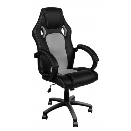 Aga Spielstuhl, Bürostuhl,Drehbarer Spielstuhl, Gamingstuhl, Racing Schreibtischstuhl, Chefsessel Schwarz - Grau