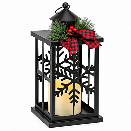 Aga Kovová LED Weihnachtslaterne Schwarz