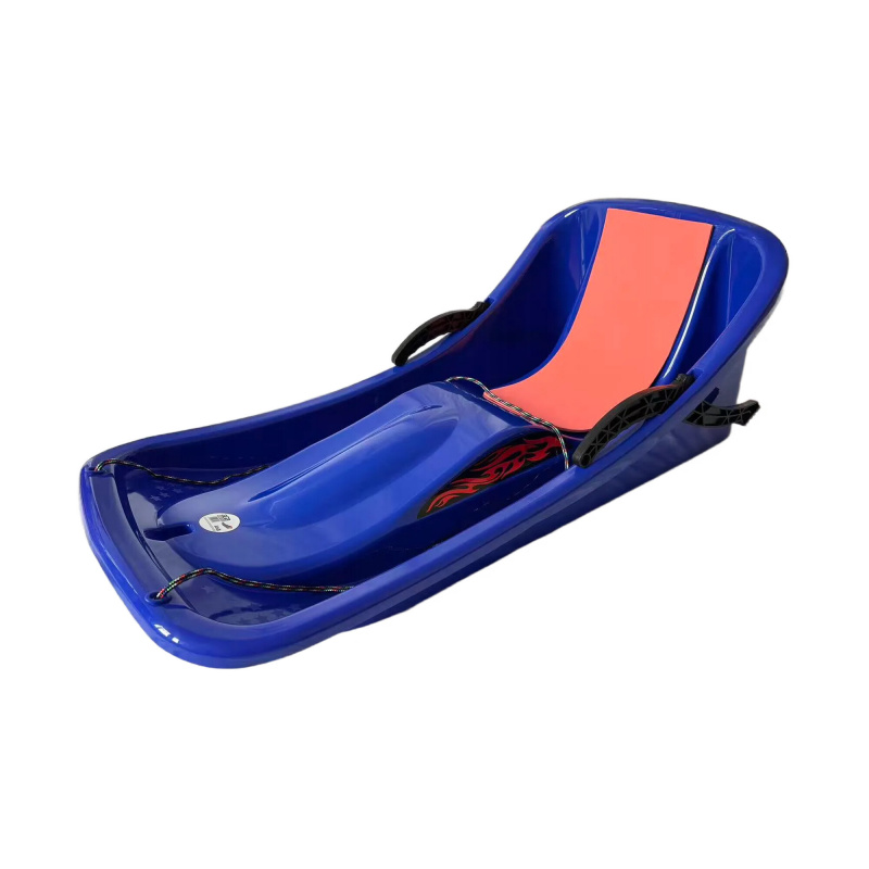Aga Kinder Schlitten DS495 Blau, Robuste Kinderschlitten aus Kunststoff, stabile und hochwertige Schneeschlitten, Bobs für Kinder