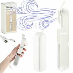 Stolní ventilátor mini ruční skládací ventilátor přenosný USB bílý