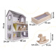 Aga Holzpuppenhaus + Möbel 70cm grau