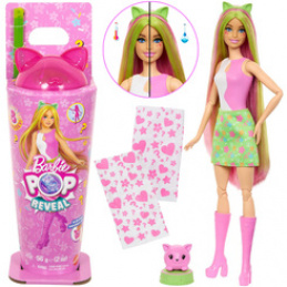 Mattel Barbie Pop Reveal lalka z serii: Shake + kot i akcesoria ZA6061 uniwersalny
