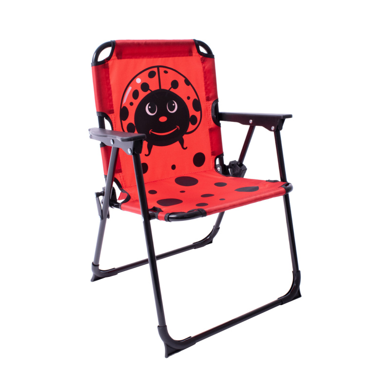 Linder Exclusiv Campingstuhl für Kinder Klappstuhl Gartenstuhl Kind Klappsessel Kinderklappstuhl Rot