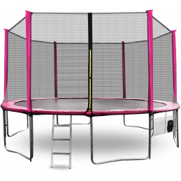 Aga SPORT PRO Trampolin,Gartentrampolin mit Sicherheitsnetz 430 cm Ros