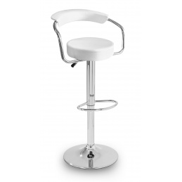 Aga Barhocker MR2037 Weiss aus Kunstleder 360° drehbar höhenverstellbar, Barstuhl, Küchenhocker, Barhocker, Barstuhl, Bistrohocker