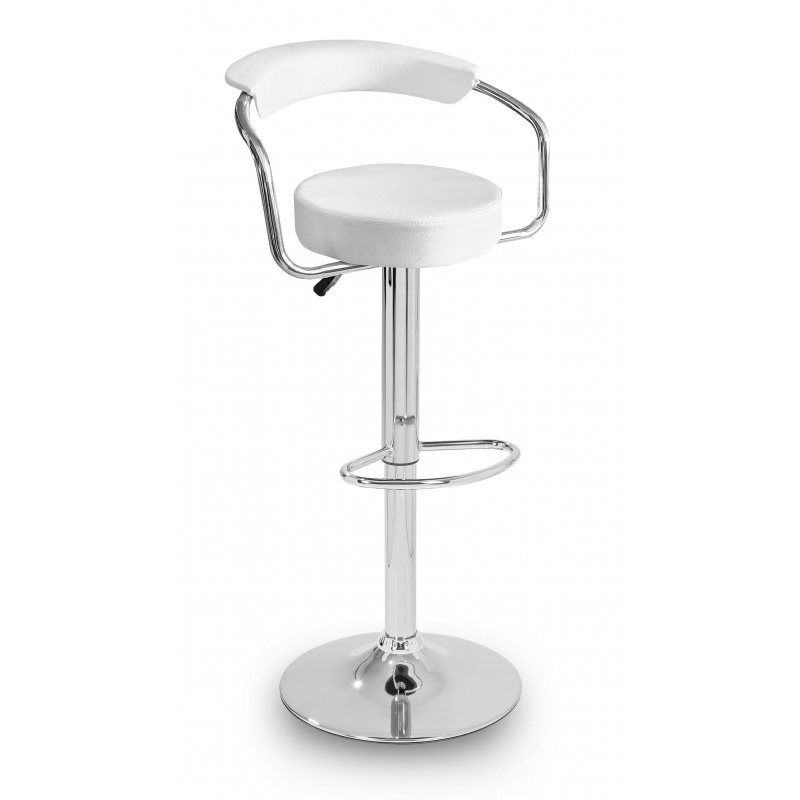 Aga Barhocker MR2037 Weiss aus Kunstleder 360° drehbar höhenverstellbar, Barstuhl, Küchenhocker, Barhocker, Barstuhl, Bistrohocker