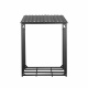 Aga Metall Kaminholzregal 110x70x145 cm Schwarz