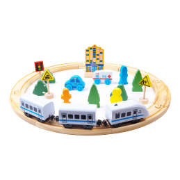 Aga4Kids Holzeisenbahn 26 Teile mit Batterie