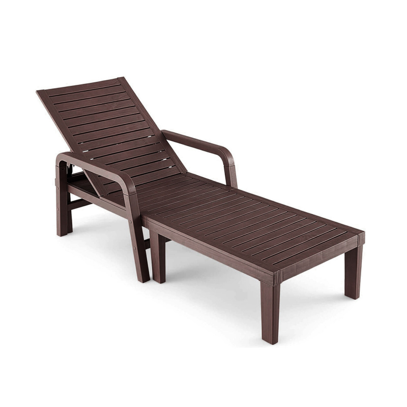 Aga Gartenliege verstellbar Dunkelbraun