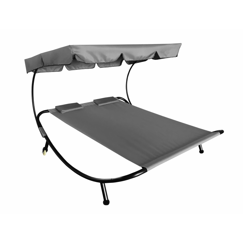 Aga Gartenliege für zwei Personen mit Baldachin Grau