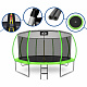 Aga SPORT EXCLUSIVE Trampolin 427 cm 14 ft Hellgrün, Kindertrampolin, Gartentrampolin mit Sicherheitsnetz + Sicherheitsnetz + Leiter