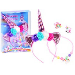 Einhorn-Stirnband mit Zubehör ZA3794 Einhorn-Stirnband mit Zubehör ZA3794