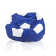 Aga Sitzsack Relaxationbag BALL XXXL Weiß - Dunkelblau + Fußstütze