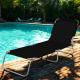 Aga 2x Gartenliege verstellbar Schwarz