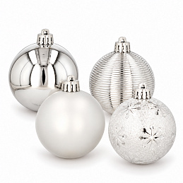 Aga Weihnachtskugeln MIX 6cm 16Stk. GIF5077 Silber
