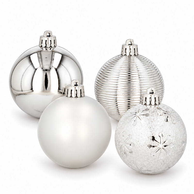 Aga Weihnachtskugeln MIX 6cm 16Stk. GIF5077 Silber