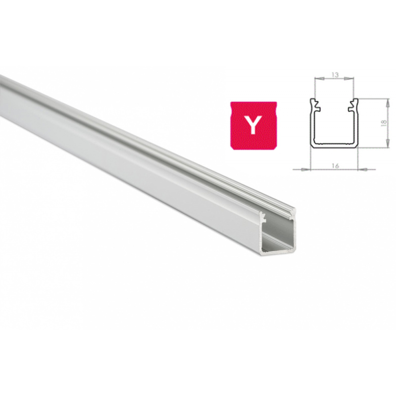 Aluminiumprofil für LED-Streifen Y Oberfläche 1m ELOXED