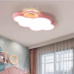 LED stropní svítidlo plafond do dětského pokoje stmívatelné LUMELA + dálkové ovládání cloud pink
