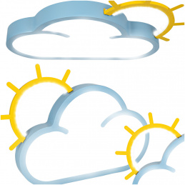 LED stropní svítidlo plafond do dětského pokoje stmívatelné LUMELA + dálkové ovládání cloud blue