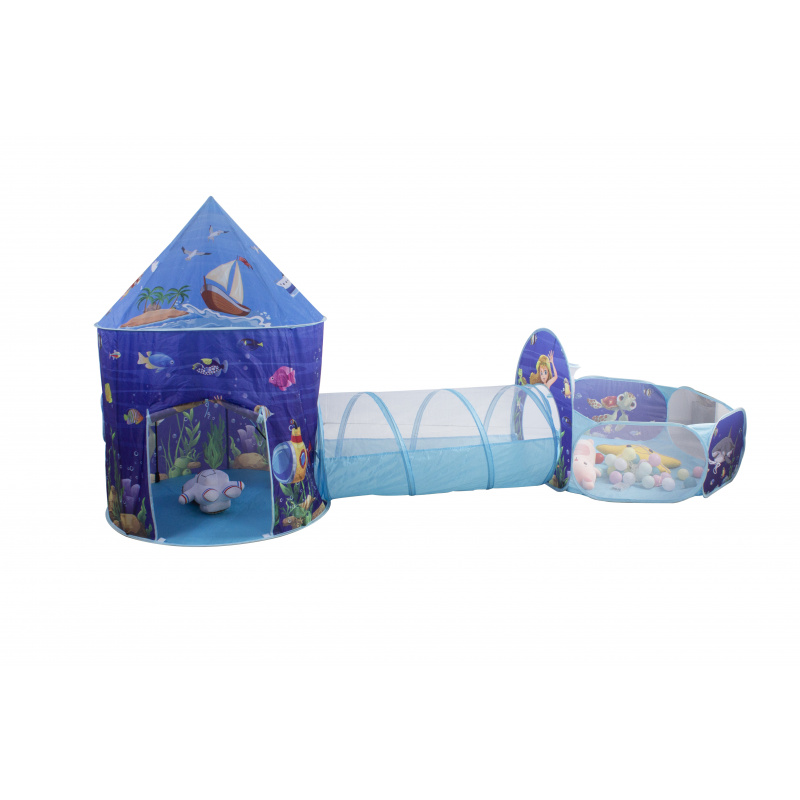 Aga4Kids Kinderspielzelt mit Klettertunnel Meereswelt