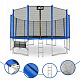 Aga SPORT PROTrampolin,Kindertrampolin,Gartentrampolin mit Sicherheitsnetz 496 cm 16 ft Blau + Schutznetz + Leiter + Schuhtasche