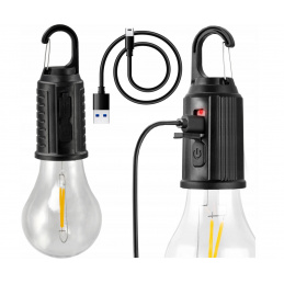 Turistická lampa, stmívatelná kempingová LED žárovka