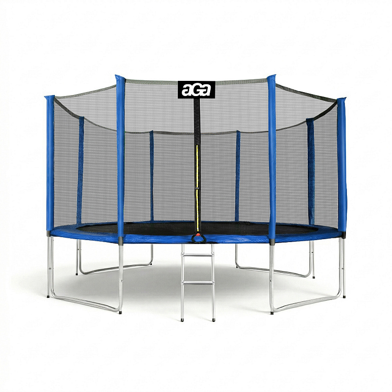 Aga SPORT PRO Trampolin 366 cm 12 ft Blau,Kindertrampolin,Gartentrampolin mit Sicherheitsnetz + Schutznetz + Leiter
