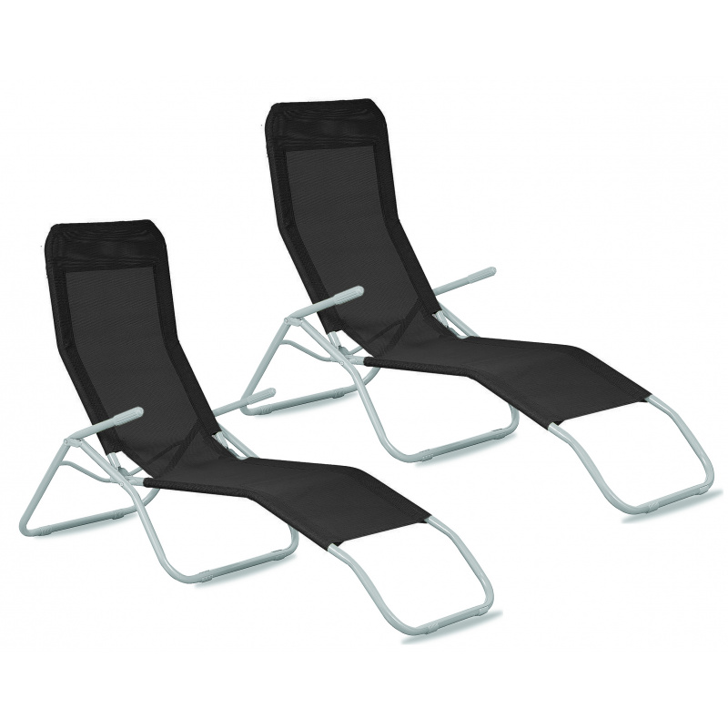 Aga 2x Gartenliege SIESTA MR4250 Schwarz