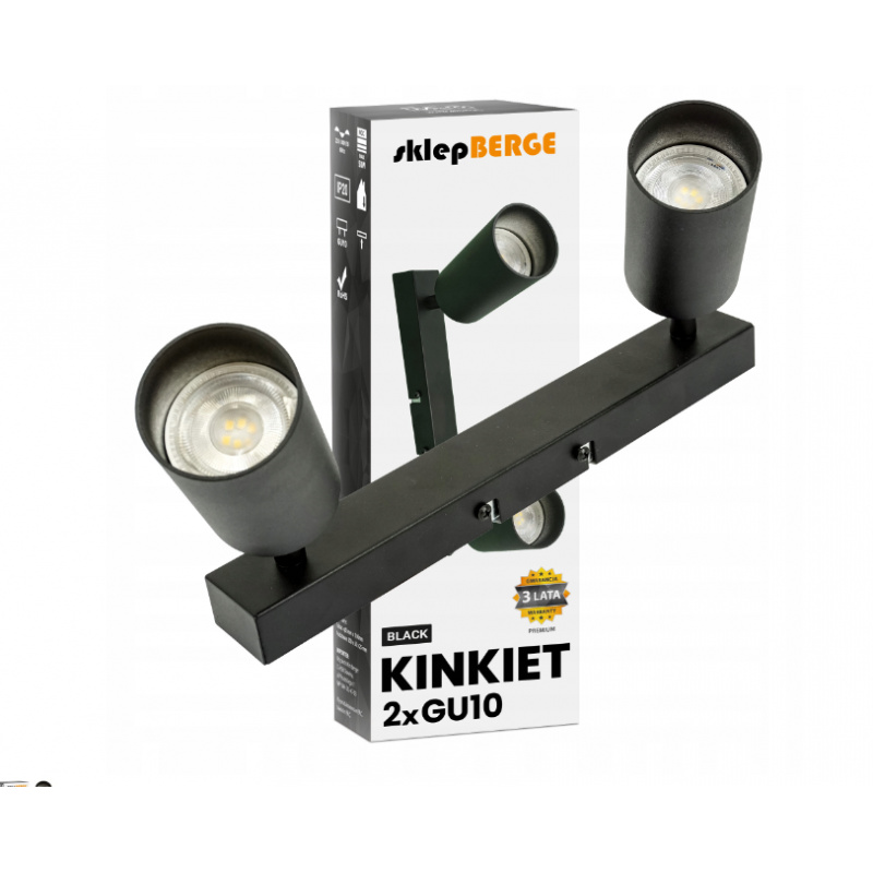 Stropní bodové svítidlo LED VIKI-X 2x GU10 - černé