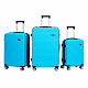 Aga Travel Kofferset, Reisekofferset MR4651 Hellblau, Hartschalenkoffer, Doppeltragegriff mit Zahlenschloss, Trolley Reisekoffer 3tgl 4 Rollen Reisekoffer
