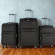 Aga Travel Kofferset 3-teilig MR4676 – Reisekoffer, Oxford-Gewebe, TSA-Schloss & 360° Rollen, Handgepäck, 35L/65L/95L, Schwarz
