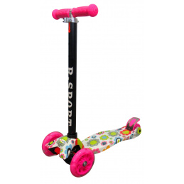 R-Sport Kinderroller H2 Pink mit LED-Rädern, dreirädrig