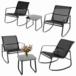 Zestaw mebli ogrodowych - stolik dwa fotele bujane Zestaw mebli ogrodowych - stolik dwa fotele bujane