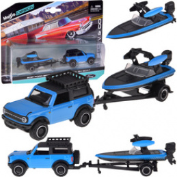 Maisto Licencjonowane Auto metalowe Ford Bronco 2021 + łódź 1:64 ZA5969 uniwersalny