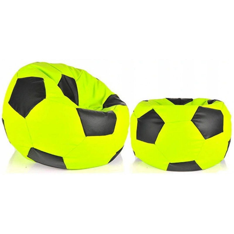 Aga Sitzsack Relaxationbag BALL XXXL Schwarz - Hellgrün + Fußstütze
