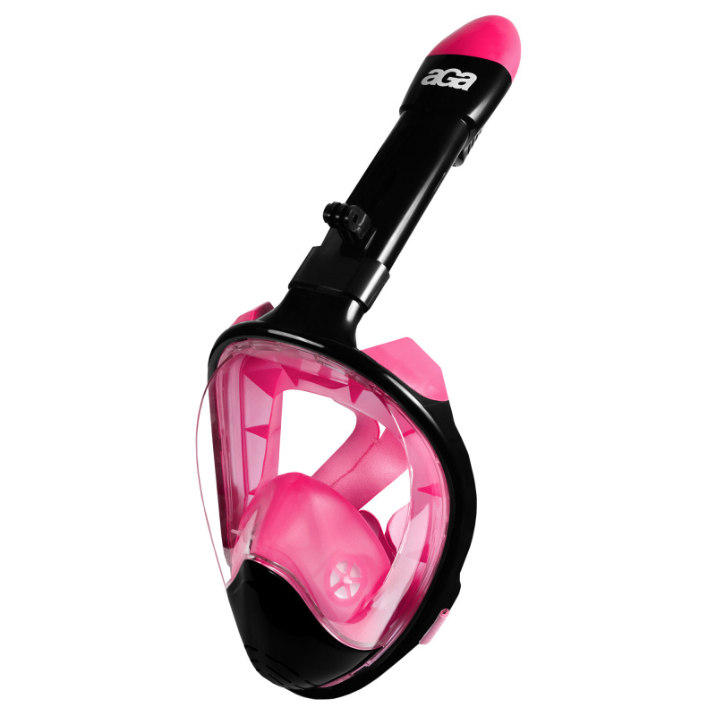 Aga Vollgesichts-Schnorchelmaske L/XL Schwarz/Rosa