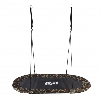 Aga Nestschaukel 150 x 79 cm, Ovale Hängeschaukel, Schaukel verstellbar Garten-Schaukel 150 Kg belastbar, Hängeschaukel für Kinder und Erwachsene, Camouflage