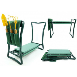 Aga Gartensitzkniebank Kniebank mit weiches Kniekissen für Gartenarbeit - Garten-Kniebank klappbar Gartenhocker bis 100 kg mit Werkzeugtasche, Gartenstuhl zum Knien & Sitzen