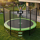 Aga SPORT PRO Trampolin 305 cm 10 ft Hellgrün, Kindertrampolin, Gartentrampolin mit Sicherheitsnetz + Sicherheitsnetz + Leiter