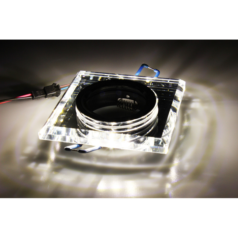 BERGE Pendelleuchte Deckenleuchte Deckenstrahler  BRG70446 - quadratischer Spiegel + LED-Streifen 3W neutralweiß