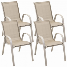 4 x Krzesło ogrodowe Fiesta - beżowe