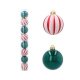 Aga Weihnachtskugeln MIX 6cm 8 Stück Weiss-Rot/Grün